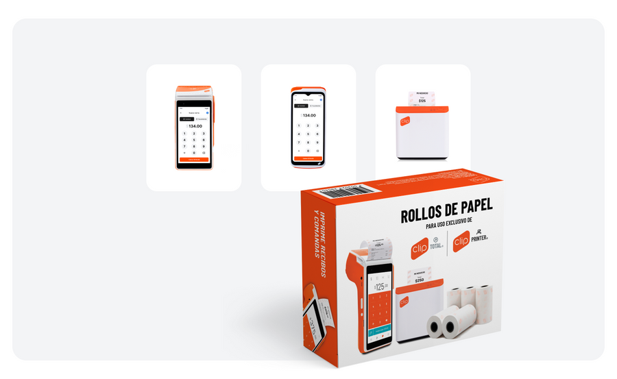 Clip En Rollo Rollos para terminal Clip Total: Paquete para impresora térmica