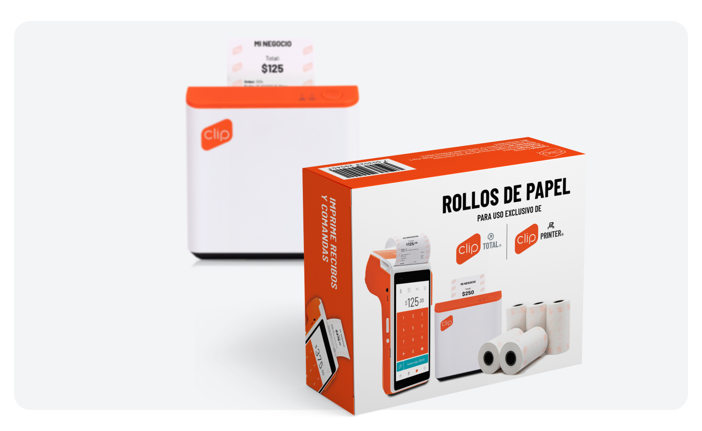 Clip En Rollo Rollos para terminal Clip Total: Paquete para impresora térmica